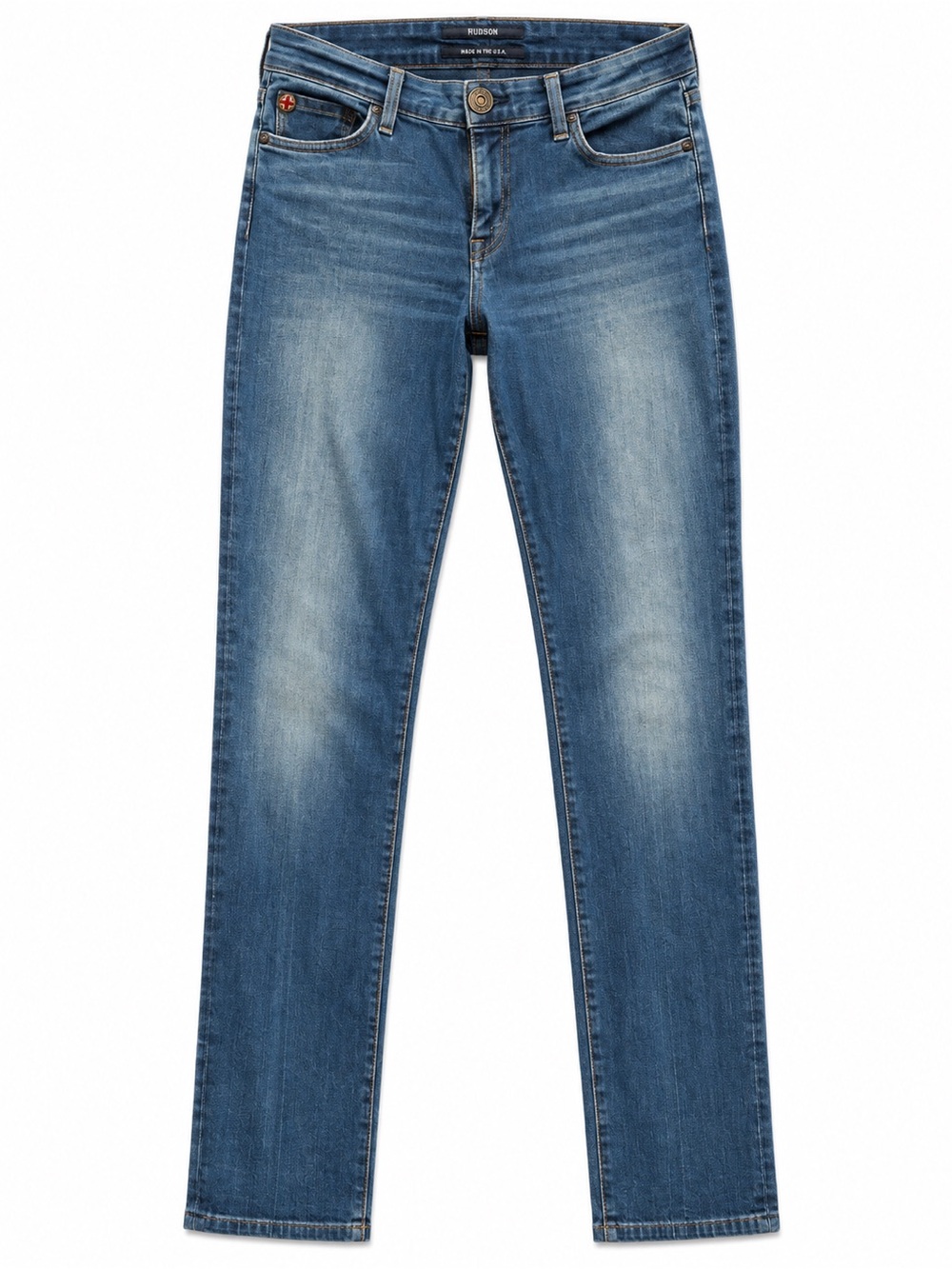 Hudson Vintage Nico Mid Rise Super Skinny Jeans Glow Medium Wash Size 30